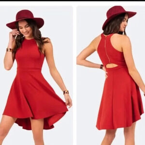 Size Large Almost Famous high neck sexy cut out back maroon red dress